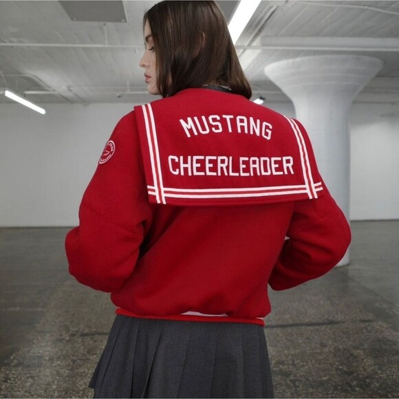 L'École Des Femmes Mustang Cheerleader Varsity Jacket Coat L NWT - Picture 4 of 11